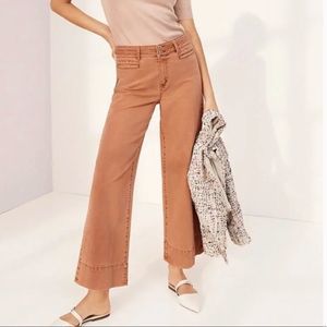 Ann Taylor High Waisted Wide Leg Cropped Jeans